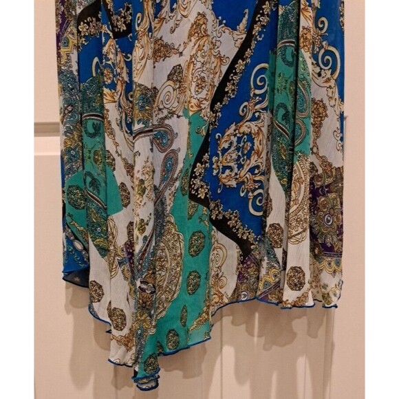 NorthStyle Maxi Dress 16 Paisley Sleeveless Blue White Purple V-Neck Polyester - Picture 8 of 16